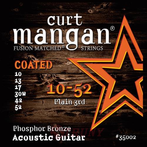 Curt Mangan 35002 Extra Light PhosPhor Bronze Coated Acoustic Guitar Strings 10/52