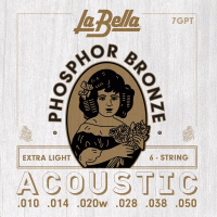 La Bella 7GPT Phosphor Bronze Acoustic Guitar Extra Light 10/50