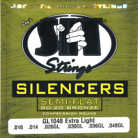 SIT GL1048 Silencer Extra Light 80/20 Bronze Acoustic Guitar Strings 10/48