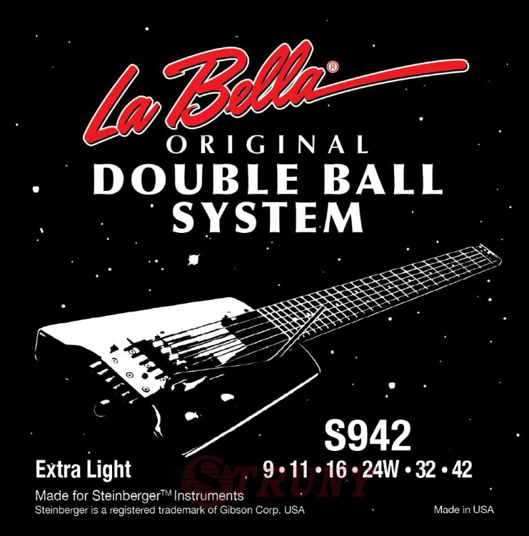La Bella S942 Double Ball Steinberger Electric Guitar Strings 9/42