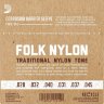 D'Addario EJ32C Folk Nylon Ball End Silver Wound/Clear Nylon Trebles