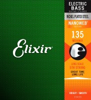 Elixir 15435 Nanoweb Coated Nickel Plated Steel Single Bass String Long Scale 135 Medium B