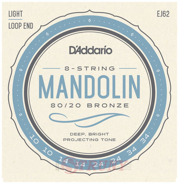 D'Addario EJ62 80/20 Bronze Mandolin Strings Light 10/34