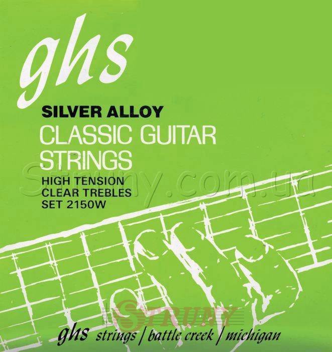 GHS 2150W Clear Nylon Silverplated High Tension Classical Guitar Strings