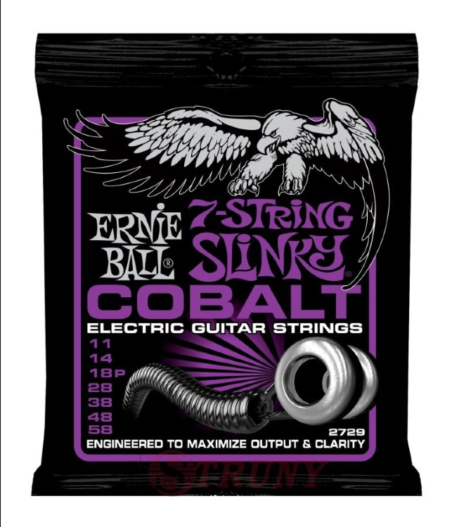 Ernie Ball 2729 7 String Cobalt Slinky Electric Guitar Strings 11/58