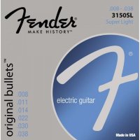 Fender 3150SL Original Bullets Pure Nickel Super Light Guitar Strings 8/38