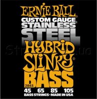 Ernie Ball 2843 Hybrid Slinky Stainless Steel Bass Strings 45/105