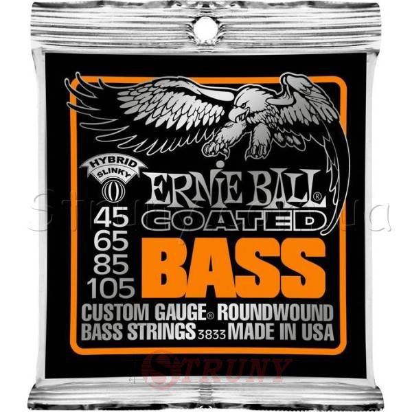 Ernie Ball 3833 Coated Hybrid Slinky Bass Strings 45/105
