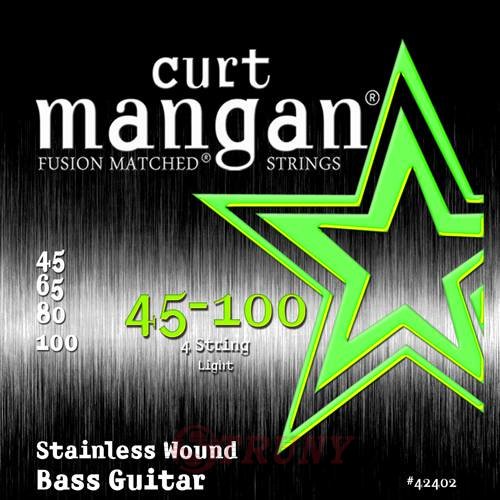 Curt Mangan 42402 Light Stainless Wound Bass Strings 45/100