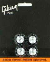 Gibson Tophat Knobs Black / Silver Inserts PRMK-010