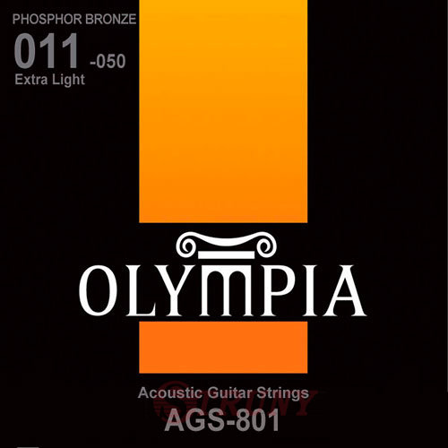 Olympia AGS-801 Phosphor Bronze Acoustic Guitar Strings Extra Light 11/50