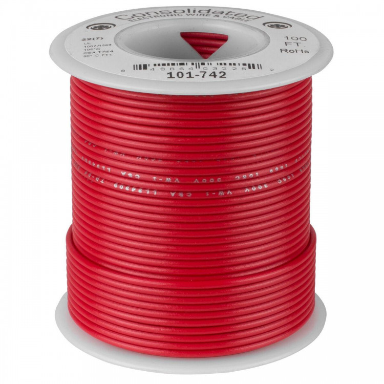 Consolidated 101-742 Red Провід ПВС PVC 22AWG (1м)