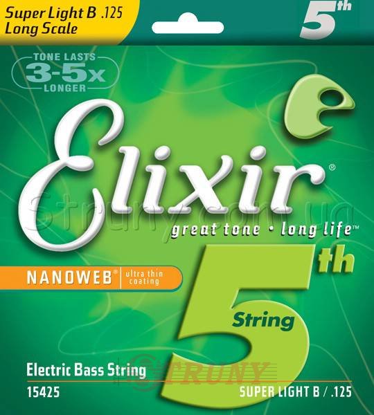 Elixir 14002+15425 Nanoweb Coated Nickel Plated Steel Super Light Bass Custom 5 Strings 40/125