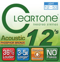 Cleartone 7412 Coated Phosphor Bronze Acoustic Guitar Strings Light 12/53