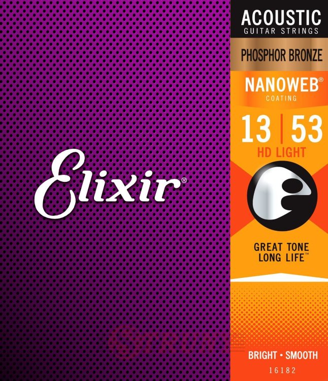 Elixir 16182 Nanoweb Phosphor Bronze Acoustic HD Light 13/53