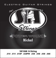 SIT S81068 Eight Power Wound Nickel Electric Guitar Strings 10/68