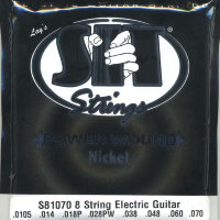 SIT S81070 Eight Power Wound Nickel Electric Guitar Strings 10.5/70