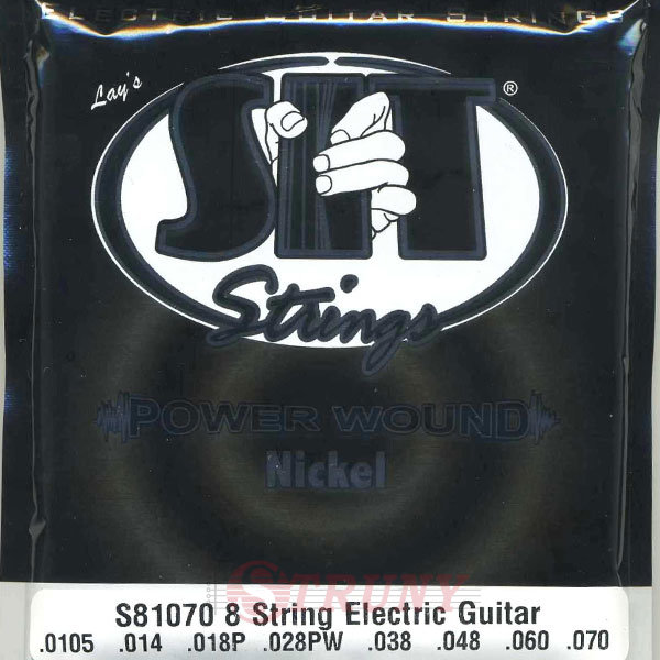 SIT S81070 Eight Power Wound Nickel Electric Guitar Strings 10.5/70