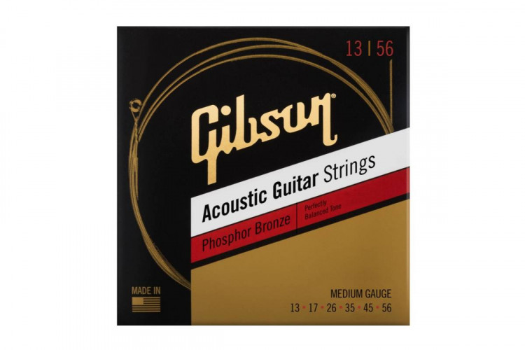 Gibson SAG-PB13 PHOSPHOR BRONZE ACOUSTIC GUITAR STRINGS 13/56 MEDIUM