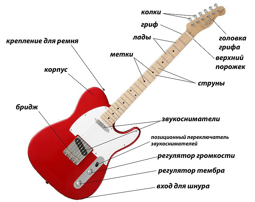 Проводка внутри гитары