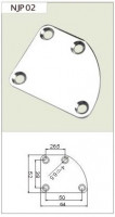 Metallor NJP02 Планка асимметричная для крепления грифа к корпусу