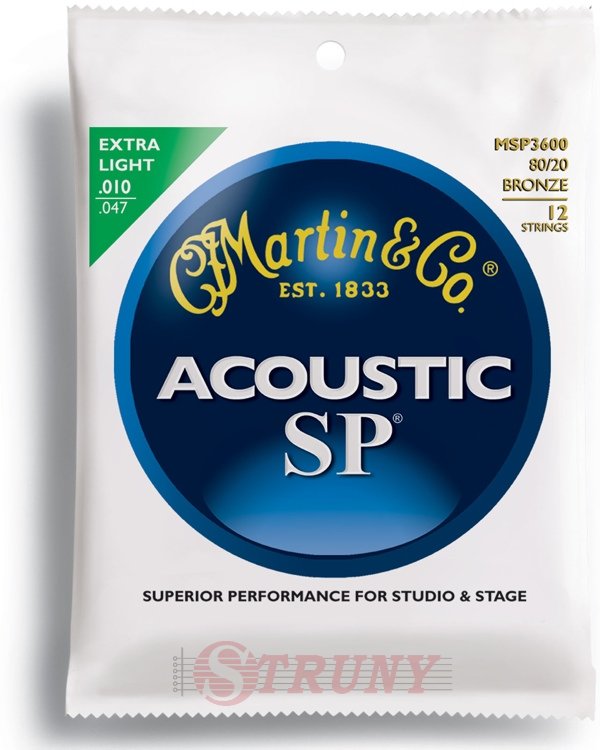 Martin MSP3600 SP Acoustic 80/20 Bronze Extra Light 12 Strings 10/47