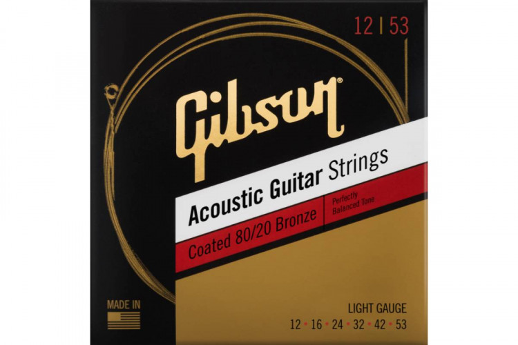 Gibson SAG-CBRW12 COATED 80/20 BRONZE ACOUSTIC GUITAR STRINGS LIGHT