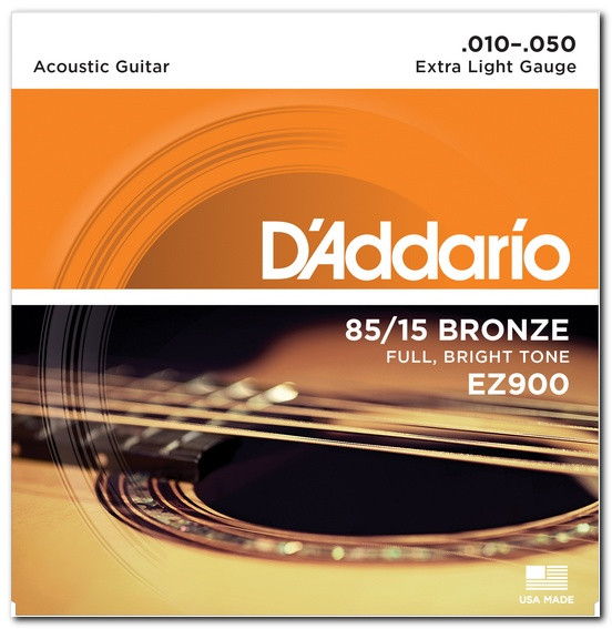 D'Addario EZ900 85/15 Bronze Extra Light Acoustic Guitar Strings 10/50