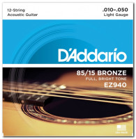 D'Addario EZ940 85/15 Bronze Medium Acoustic 12 Guitar Strings 10/50