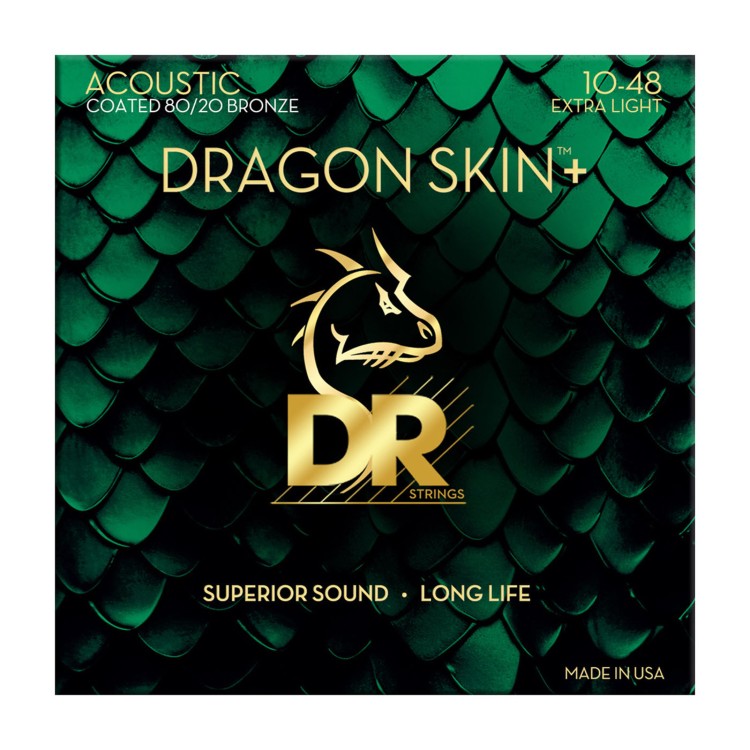 DR Strings DRAGON SKIN+ Acoustic 80/20 Bronze - Extra Light (10-48)