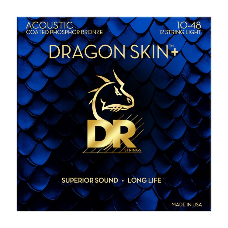 DR Strings DRAGON SKIN+ Acoustic Phosphor Bronze - Light 12-String (10-48)