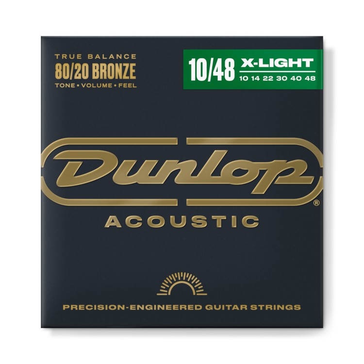 Dunlop DAB1048 Acoustic Brass Extra Light Guitar Strings 10/48 Dunlop DAB1048 Acoustic Brass Extra Light Guitar Strings 10/48