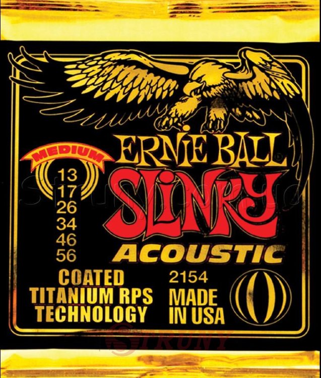 Ernie Ball 2154 Coated Medium Slinky Acoustic Guitar Strings 13/56