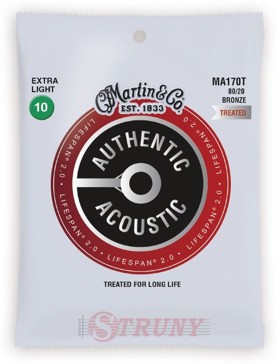 Martin MA170T Authentic Acoustic Lifespan 2.0 80/20 Bronze Extra Light (10-47)