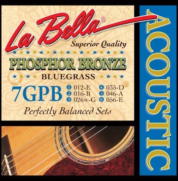 La Bella 7GPB Phosphor Bronze Acoustic Guitar Bluegrass 12/56