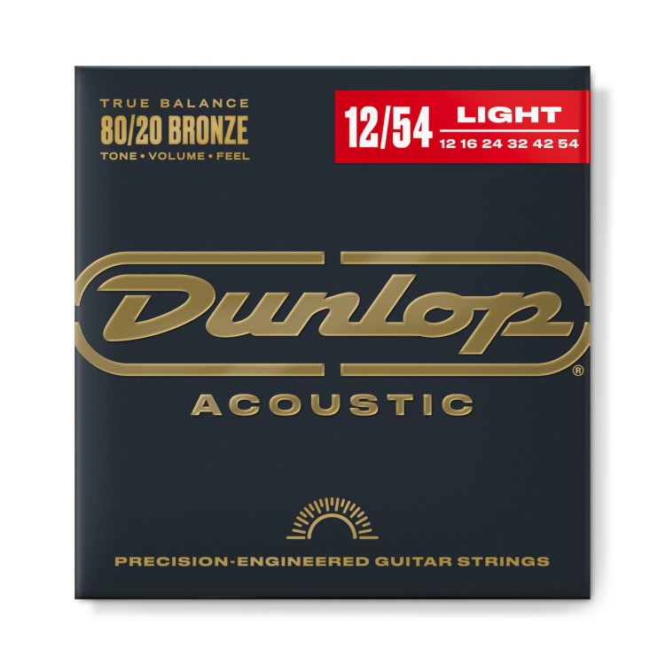 Dunlop DAB1254 Acoustic Brass Light Guitar Strings 12/54 Dunlop DAB1254 Acoustic Brass Light Guitar Strings 12/54