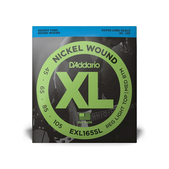 D'Addario EXL165SL Nickel Wound Custom Light Electric Bass Strings Super Long Scale 45/105