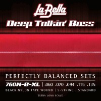 La Bella 760N-B-XL Black Nylon 60/135 Extra Long Scale