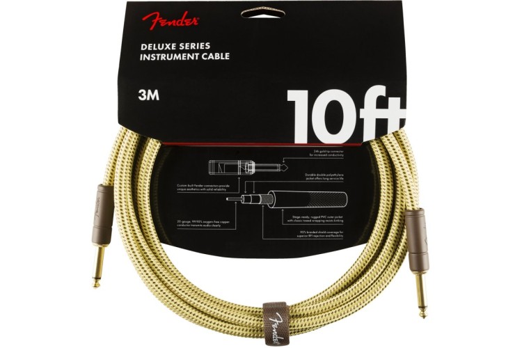 Fender CABLE DELUXE SERIES 10' TWEED Кабель інструментальний Fender CABLE DELUXE SERIES 10' TWEED Кабель інструментальний