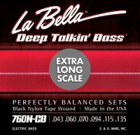 La Bella 760N-CB-XL Black Nylon 43/135 Extra Long Scale