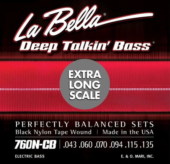 La Bella 760N-CB-XL Black Nylon 43/135 Extra Long Scale