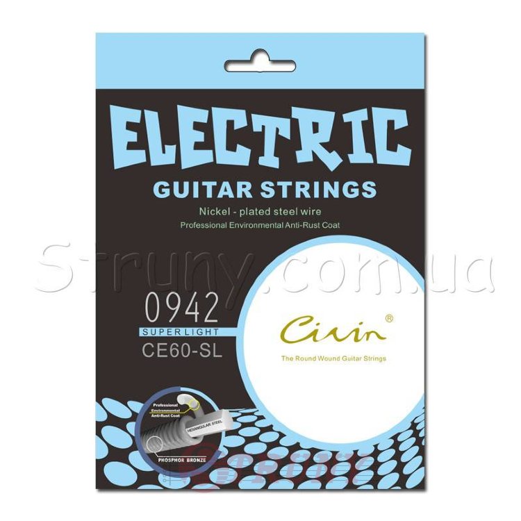 Civin CE60SL Super Light Nickel Wound Electric Guitar Strings 9/42