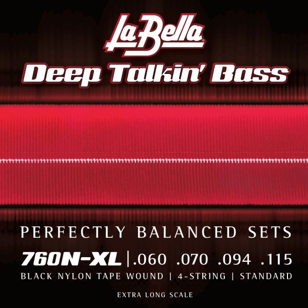La Bella 760N-XL Black Nylon 60/115 Extra Long Scale
