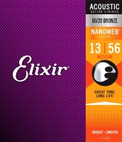 Elixir 11102 Nanoweb 80/20 Bronze Acoustic Medium 13/56 (AC NW M)