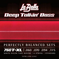 La Bella 760T-XL White Nylon 60/115 Extra Long Scale