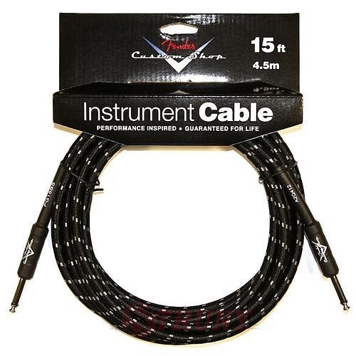 Fender CUSTOM SHOP CABLE 15' BLACK TWEED Інструментальний кабель