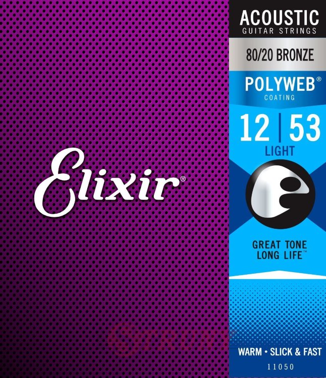 Elixir 11050 Polyweb 80/20 Bronze Acoustic Light 12/53 (AC PW L)