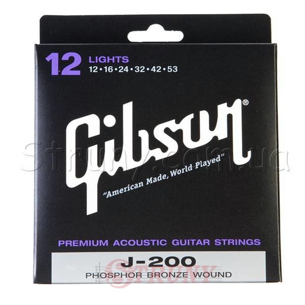 Gibson SAG-J200L Phospher Bronze Acoustic Guitar Strings 12/53