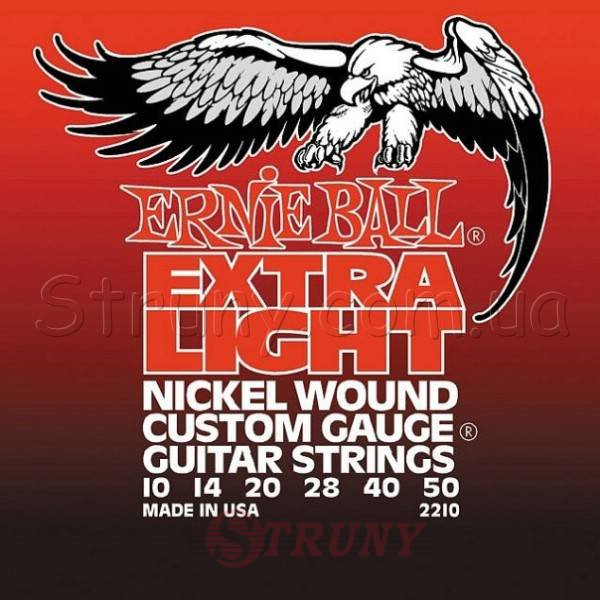 Ernie Ball 2210 Extra Light Electric Nickel Wound 10/50