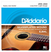 D'Addario EJ84L Gypsy Jazz Silver Loop End 10/44